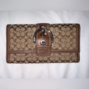 Coach Brown and Tan Signature Wallet